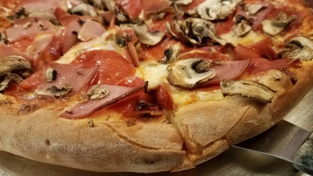 Pepperoni Ham and Mushroom Pizza